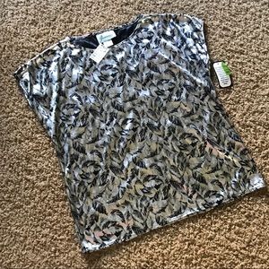 NWT VINTAGE Joanna Metallic Box Cut Blouse - S